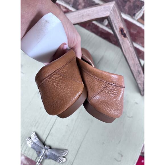 COACH Fredrica Gold Plate Logo Brown Leather Driving Loafers Mocs Shoes 7.5 - Picture 7 of 8